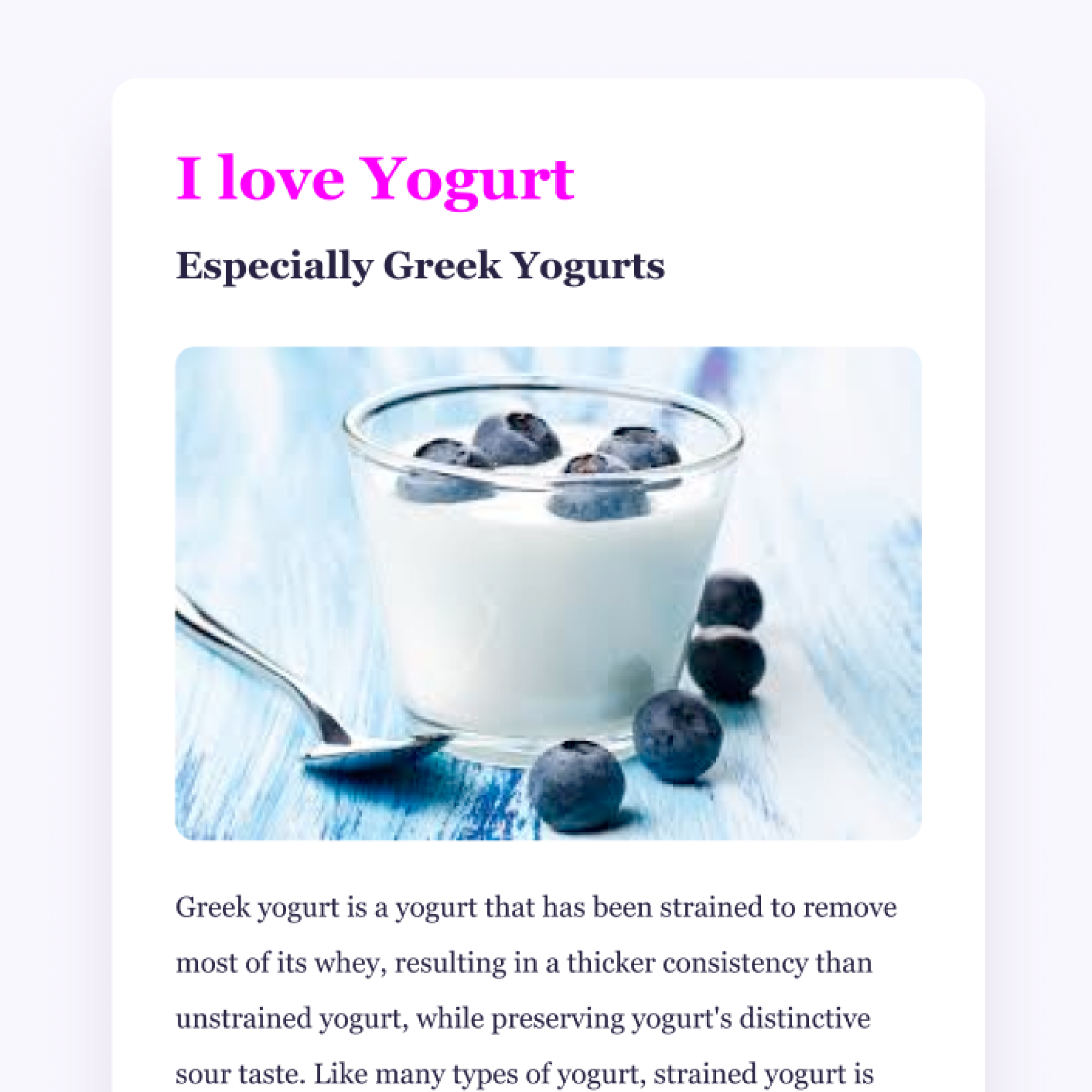 Love for yoghurt